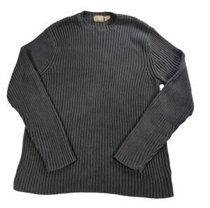 Northeast Outfitters Sweater XL Gray Cotton Rib Knit Pullover Rugged Outdoors